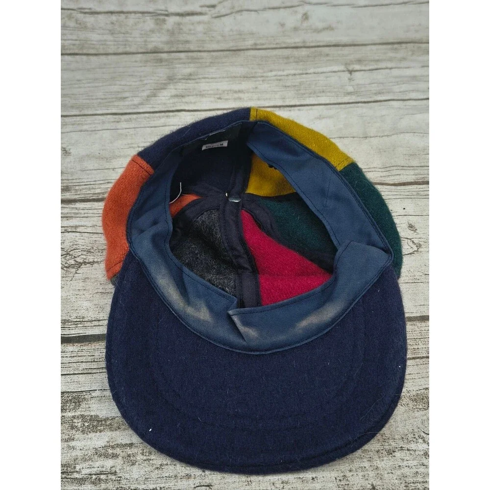 Vintage J. Crew Fitted Baseball Cap Multicolor Boiled Wool Made in USA EUC